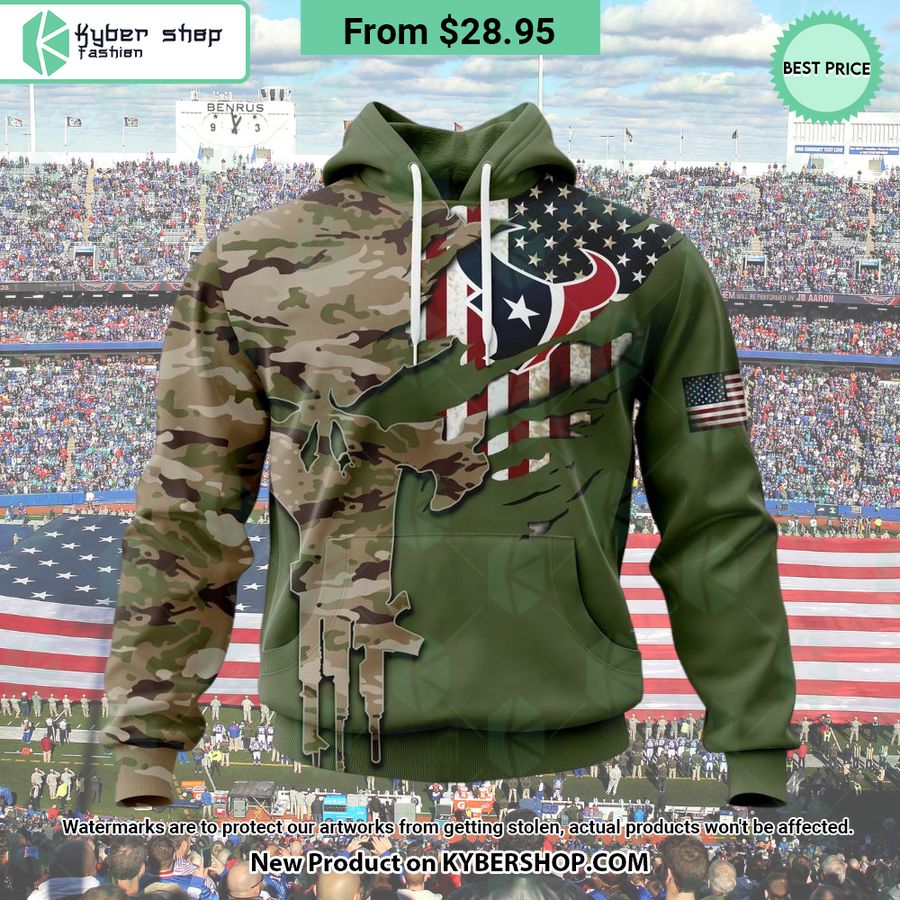 Personalized Houston Texans Veterans Day Camo Design Hoodie