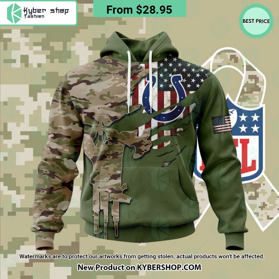 Personalized Indianapolis Colts Veterans Day Camo Design Hoodie