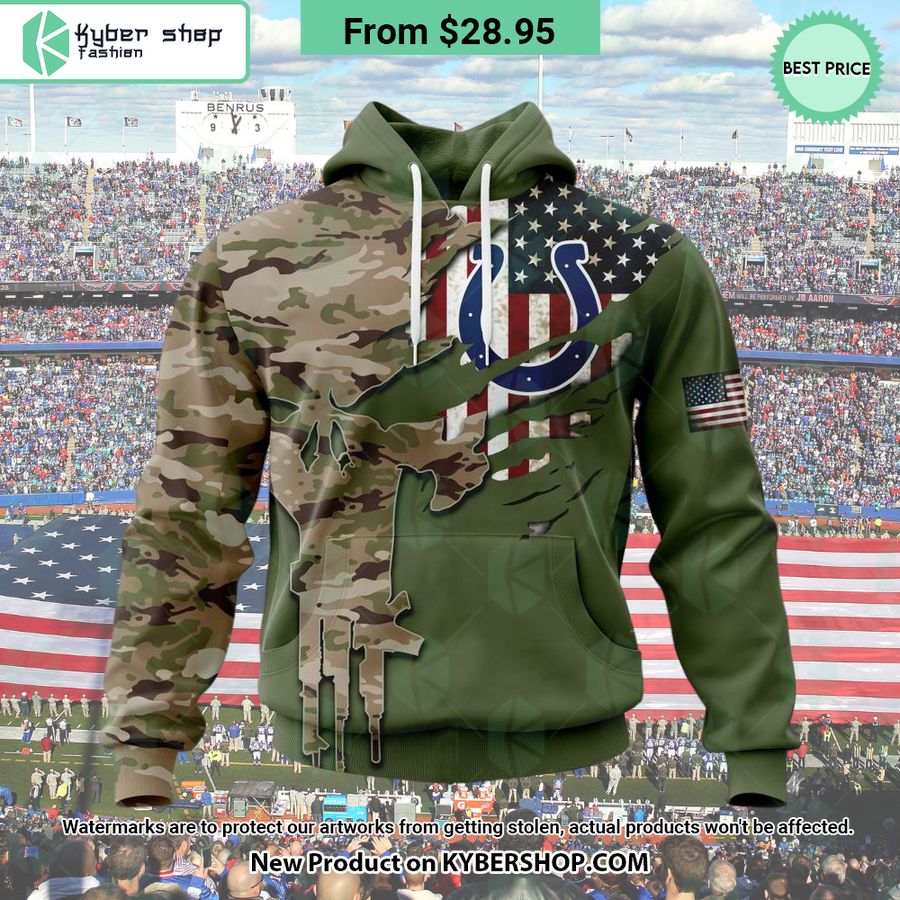 Personalized Indianapolis Colts Veterans Day Camo Design Hoodie