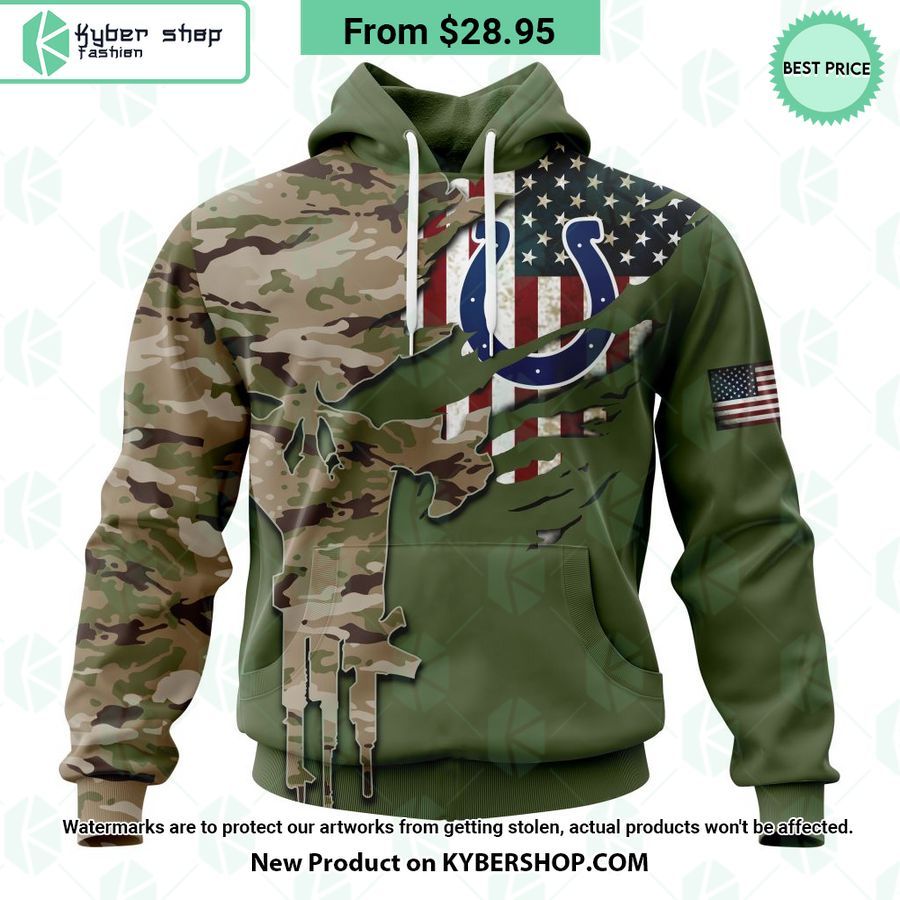 Personalized Indianapolis Colts Veterans Day Camo Design Hoodie