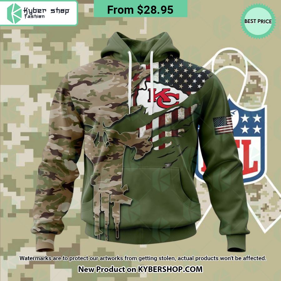 Personalized Kansas City Chiefs Veterans Day Camo Design Hoodie
