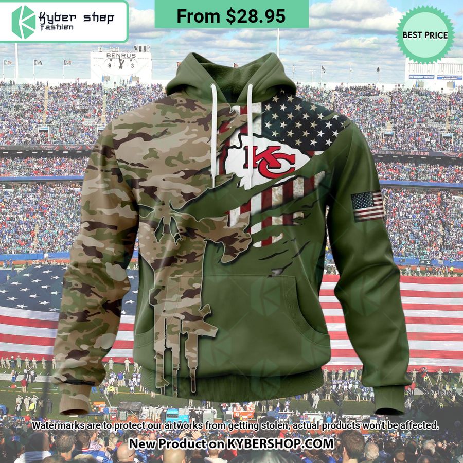 Personalized Kansas City Chiefs Veterans Day Camo Design Hoodie