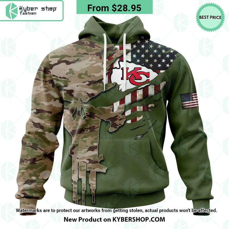 Personalized Kansas City Chiefs Veterans Day Camo Design Hoodie