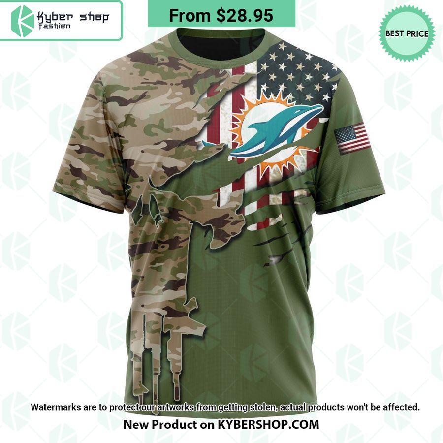 Personalized Miami Dolphins Veterans Day Camo Design Hoodie
