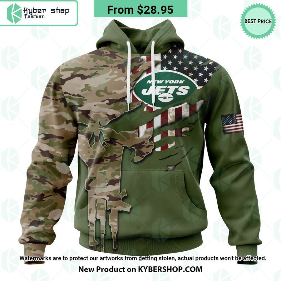 Personalized New York Jets Veterans Day Camo Design Hoodie