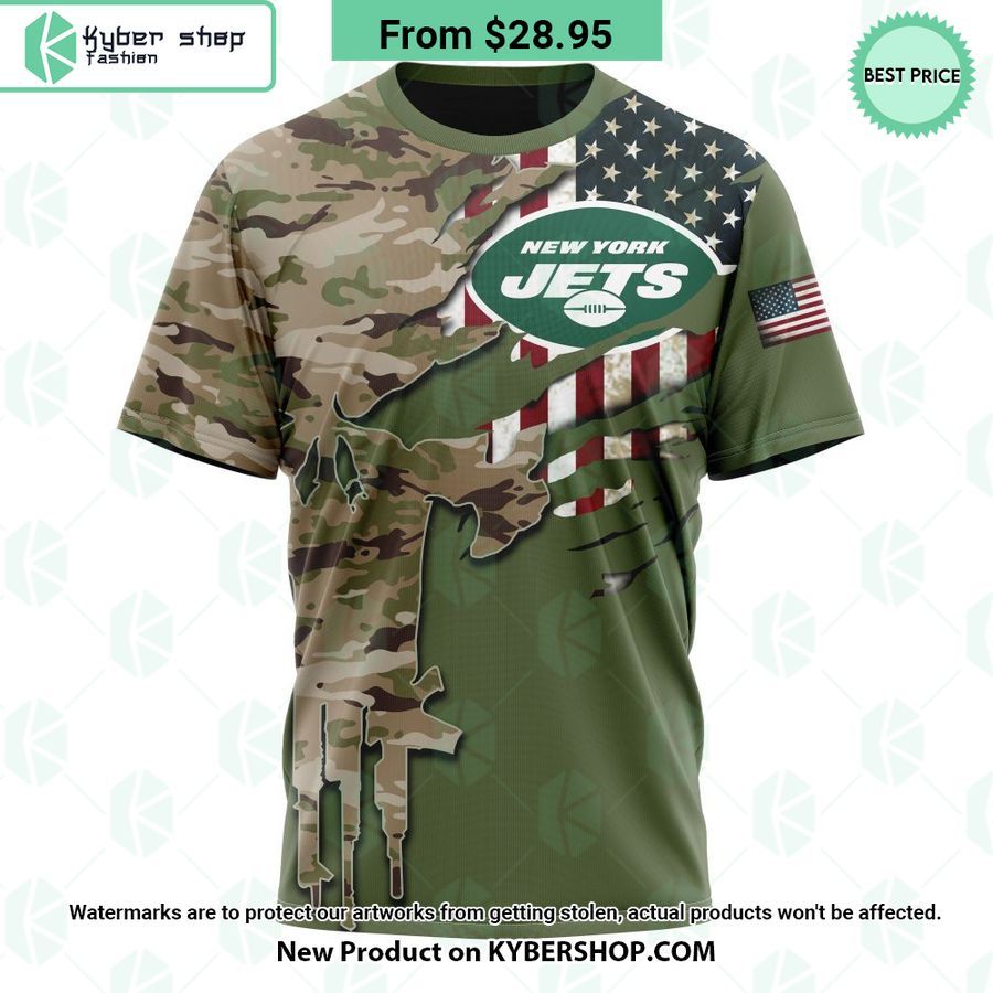 Personalized New York Jets Veterans Day Camo Design Hoodie