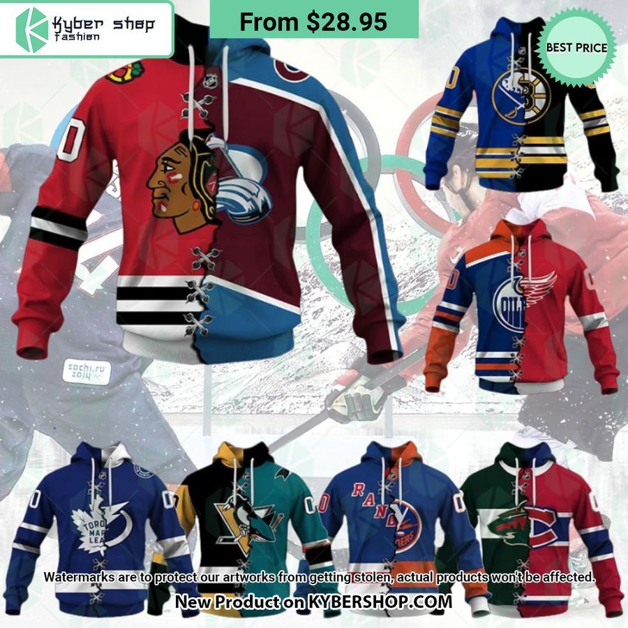 Personalized NHL Mix 2 Teams Home jersey Hoodie