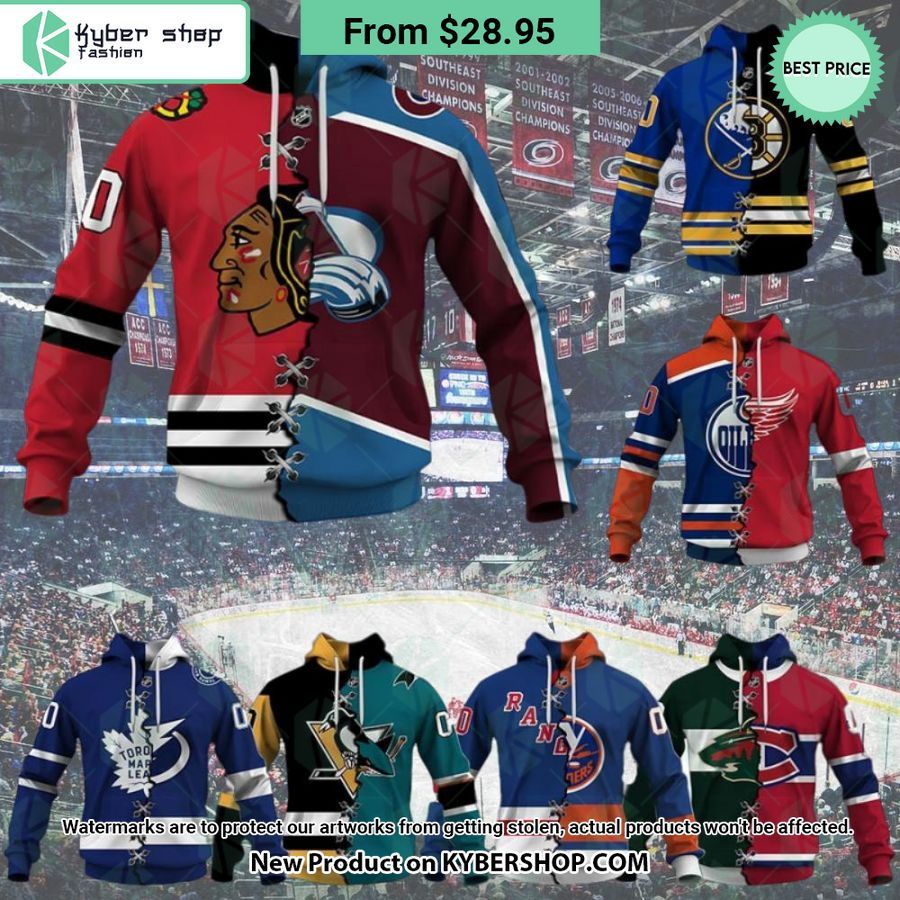 Personalized NHL Mix 2 Teams Home jersey Hoodie