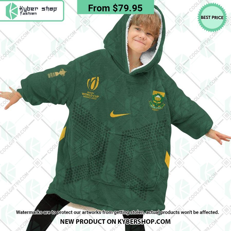 Personalized Rugby World Cup 2023 Springboks South Africa Rugby Jersey Style Hoodie Blanket