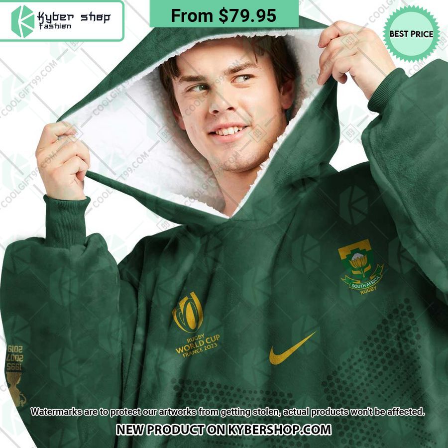 Personalized Rugby World Cup 2023 Springboks South Africa Rugby Jersey Style Hoodie Blanket