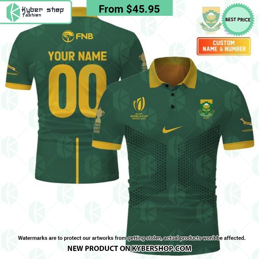 Personalized Rugby World Cup 2023 Springboks South Africa Rugby Jersey Style Polo Shirt