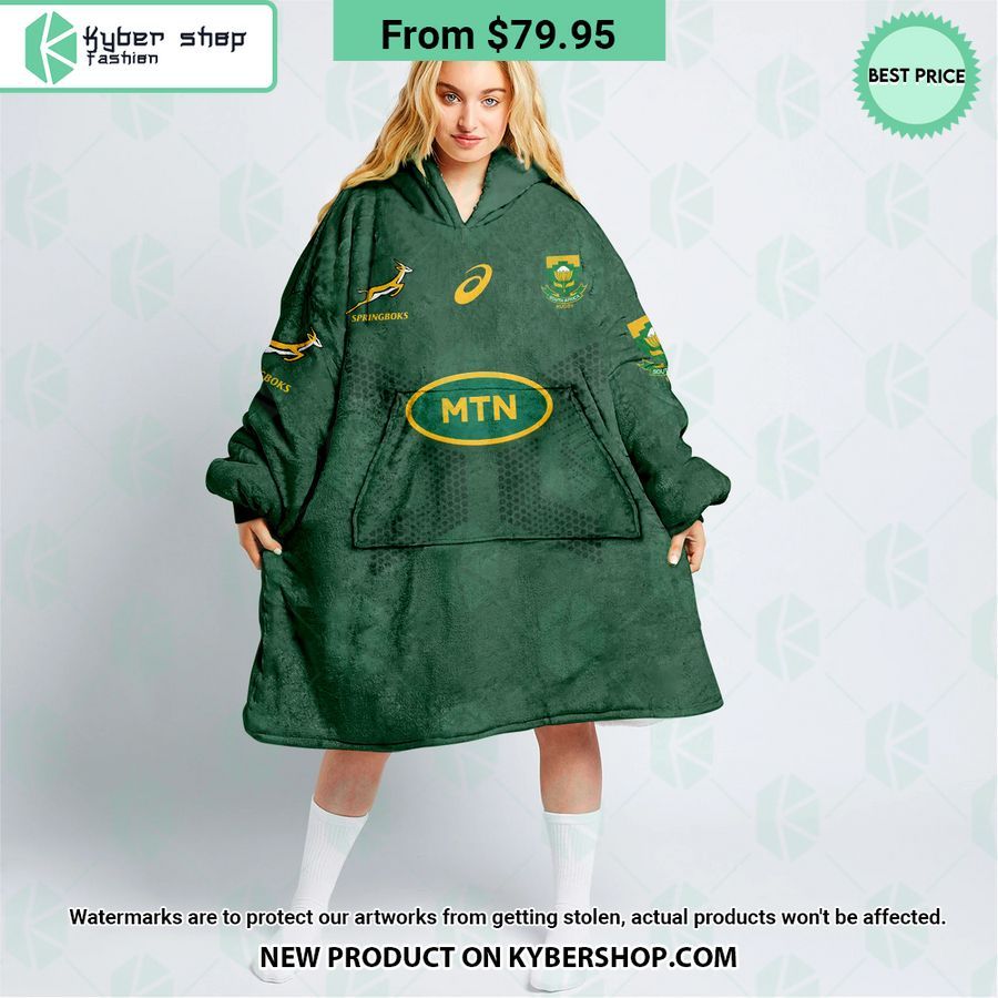 Personalized South Africa Springboks Hoodie Blanket