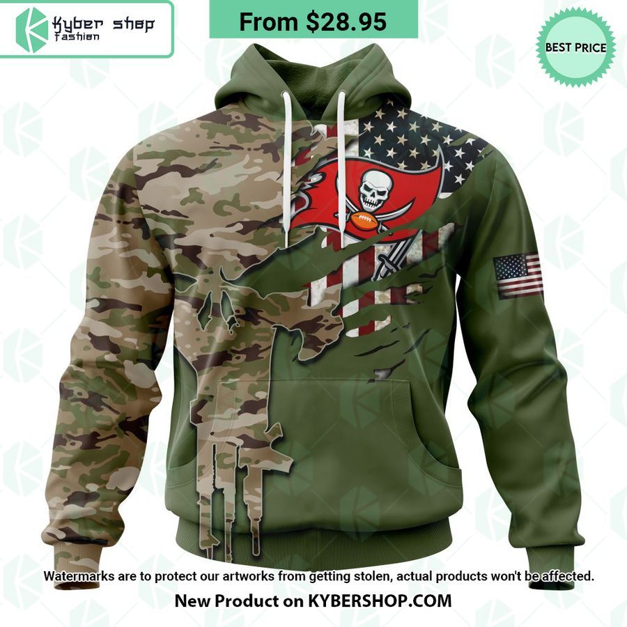 Personalized Tampa Bay Buccaneers Veterans Day Camo Design Hoodie
