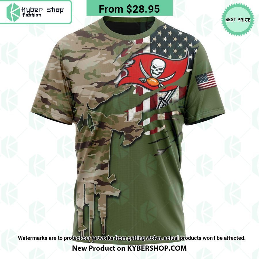 Personalized Tampa Bay Buccaneers Veterans Day Camo Design Hoodie