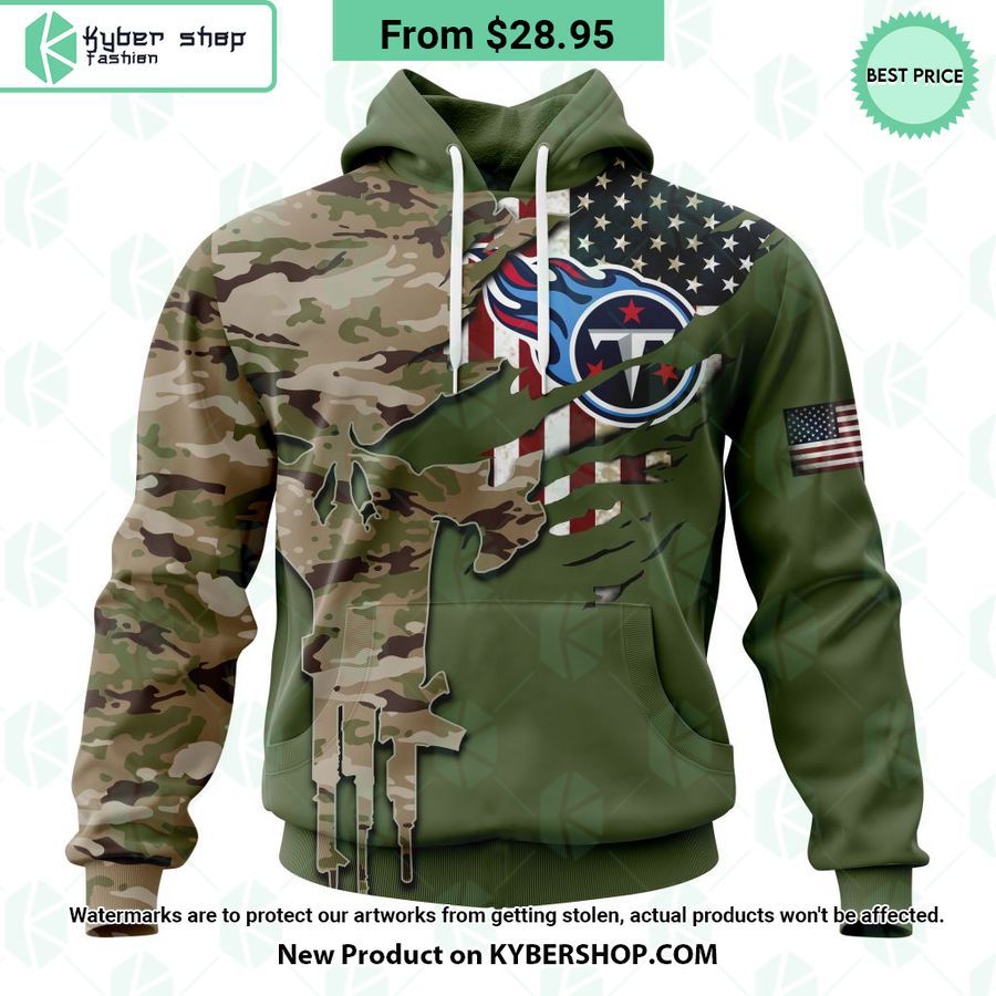 Personalized Tennessee Titans Veterans Day Camo Design Hoodie