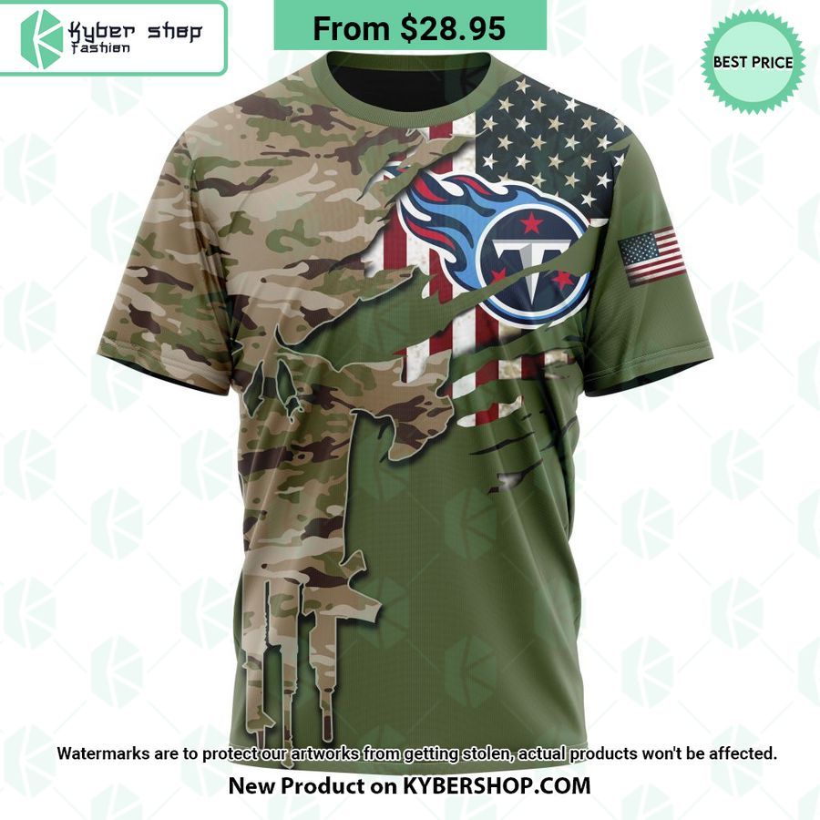 Personalized Tennessee Titans Veterans Day Camo Design Hoodie