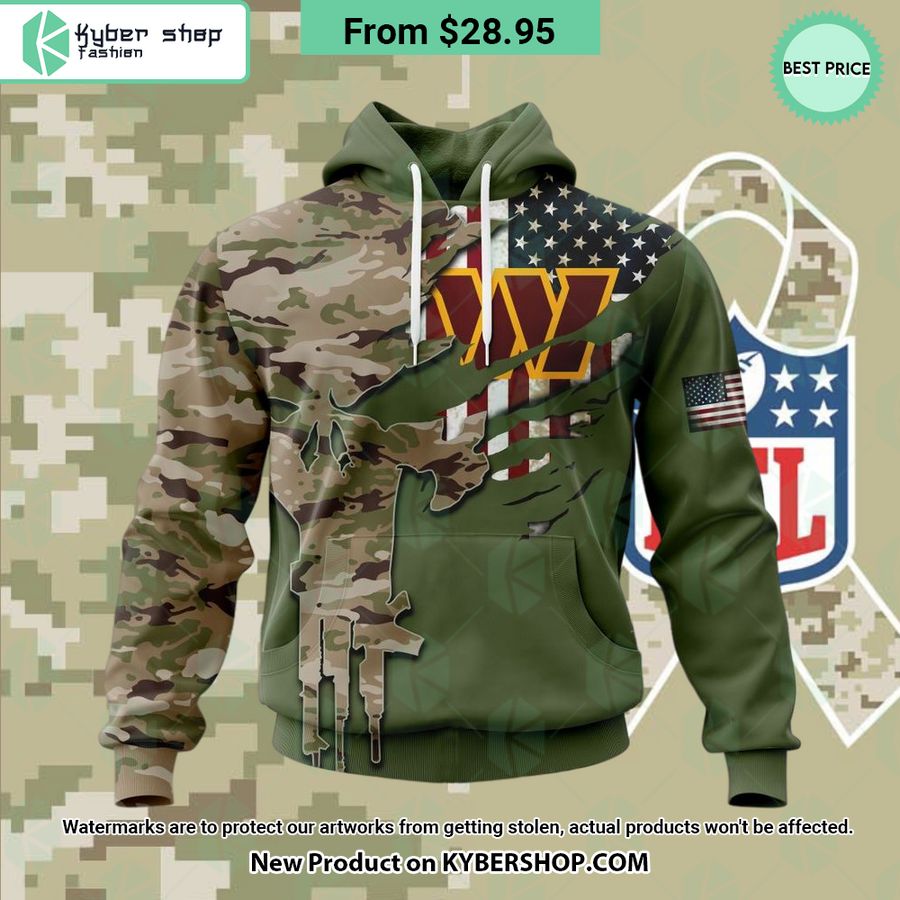 Personalized Washington Commanders Veterans Day Camo Design Hoodie