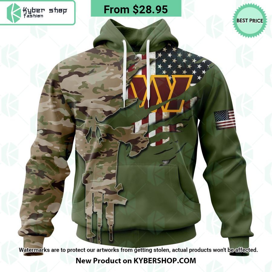 Personalized Washington Commanders Veterans Day Camo Design Hoodie