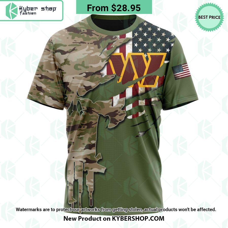 Personalized Washington Commanders Veterans Day Camo Design Hoodie