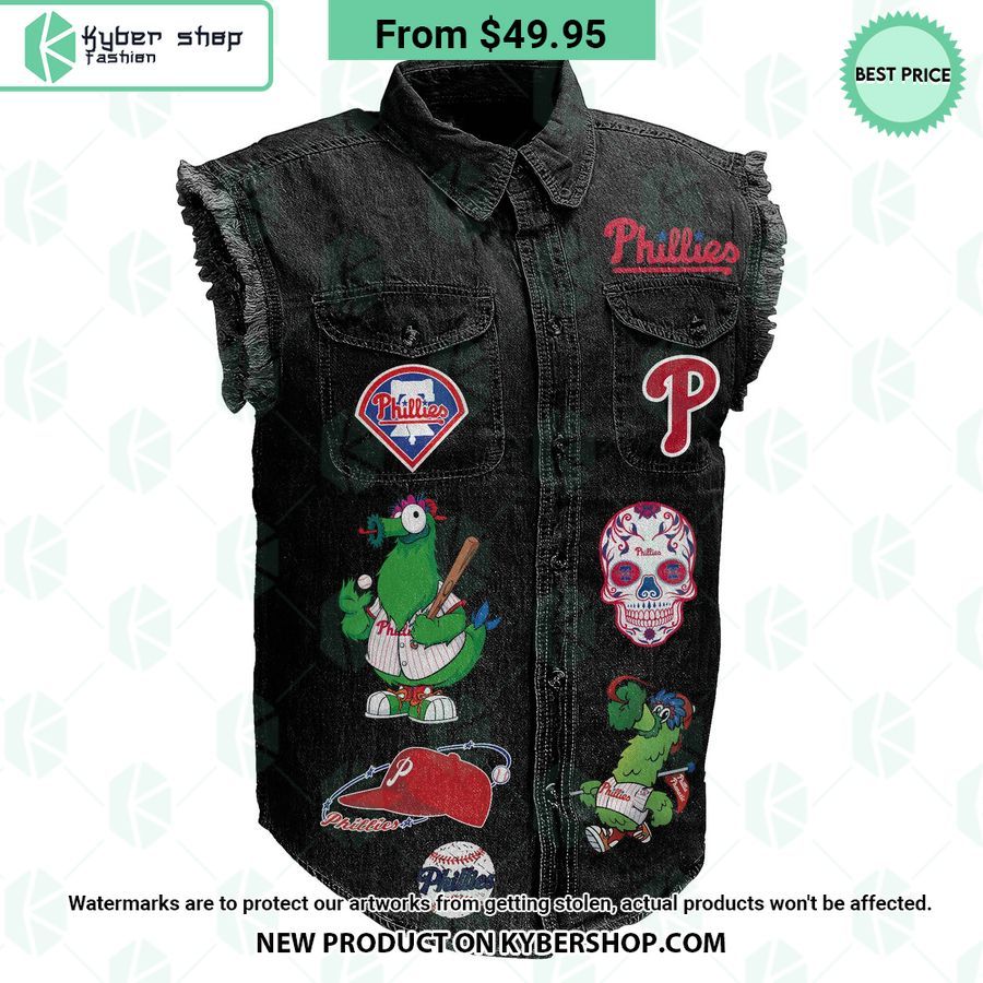 Philadelphia Phillies Sleeveless Denim Jacket