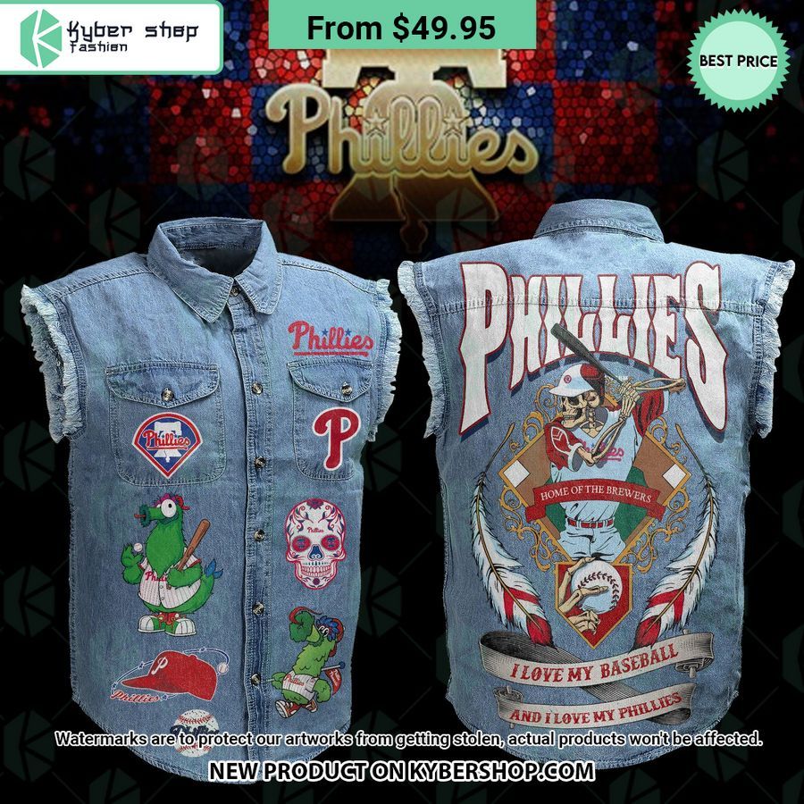Philadelphia Phillies Sleeveless Denim Jacket