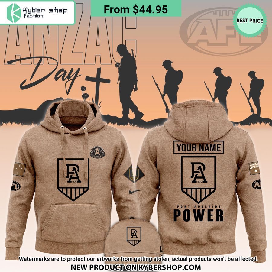Port Adelaide Power AFL Anzac Day CUSTOM Hoodie