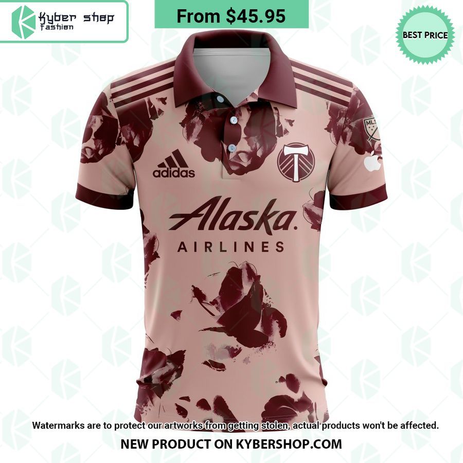 Portland Timbers 2023 Away Heritage Rose MLS CUSTOM Polo Shirt