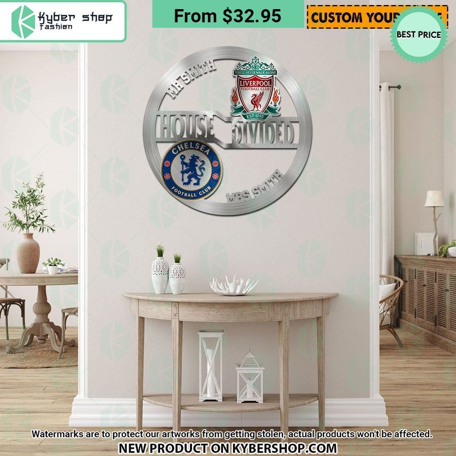 Premier League Teams House Divided CUSTOM Metal Sign