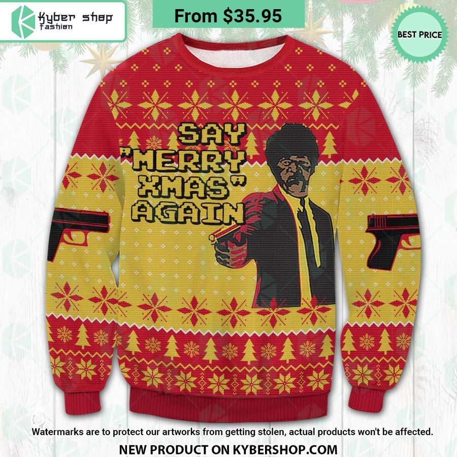 Pulp Fiction Say Merry Xmas Again Sweater