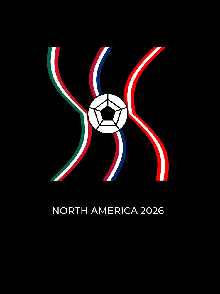 North America 2026 USA Canada Mexico World Cup Flag T-Shirt by Urban Edge Designs