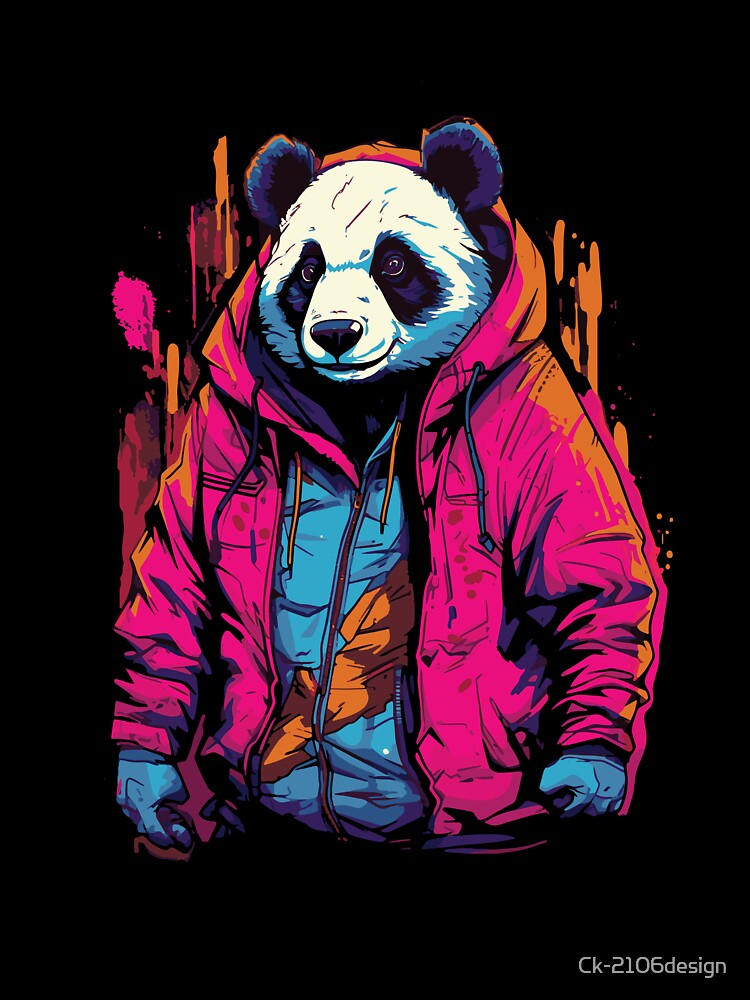 illustration of a panda bear wearing pink clothing by Ck-2106design