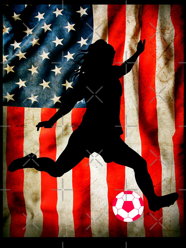 Female soccer and american flag by erozzz