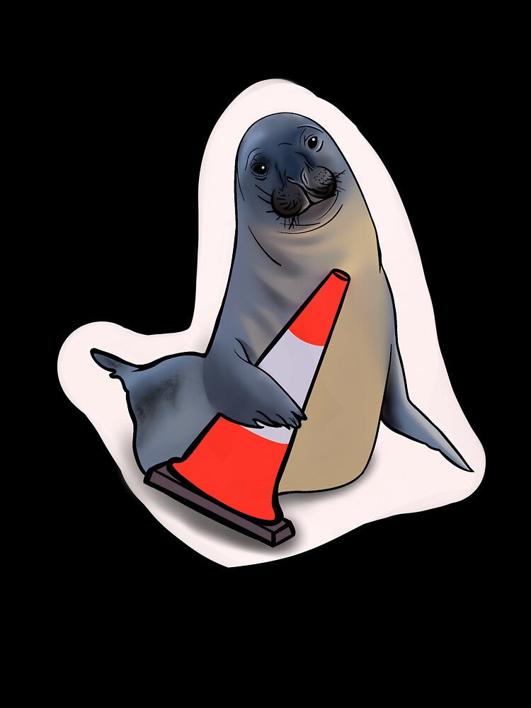 Neil the Seal with Traffic Cone by CuteGayThings