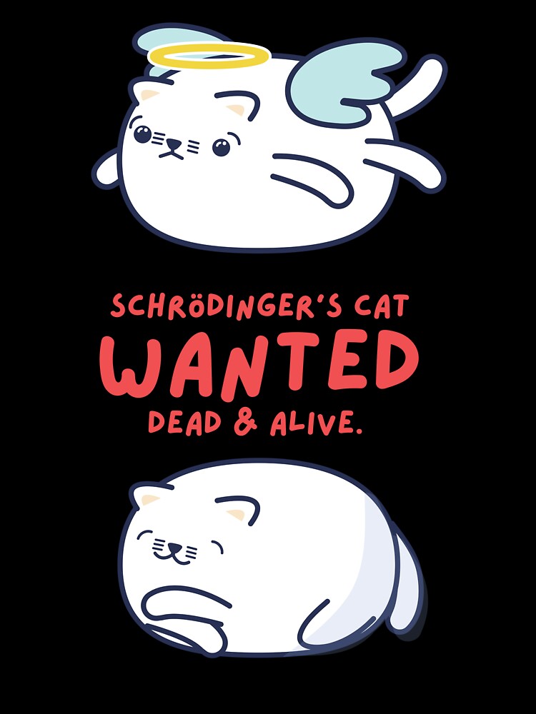 Schrödinger's Cat Funny Quantum Physics - Cute Science by UnwindMoon