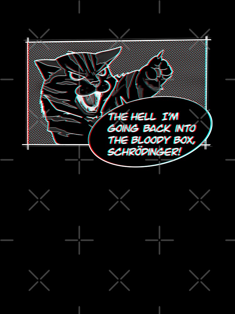 Schrodinger cat - Quantum Mechanics Physics Science - glitched by Blacklinesw9