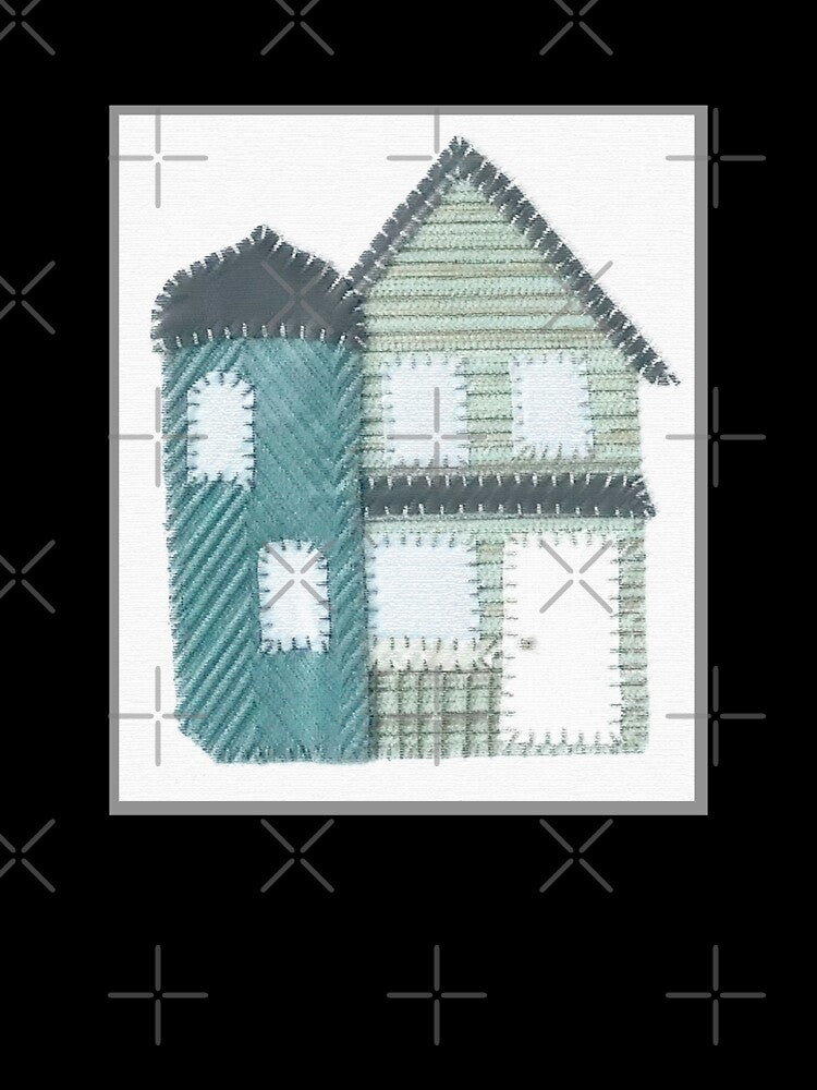 Green House Excerpt from 2 Houses #1- Digitally Altered by ErinBrieArt