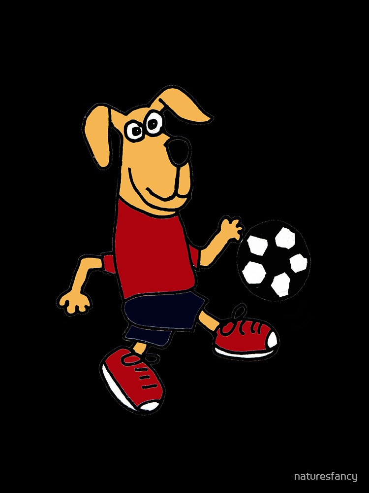 Funky Brown Dog Playing Soccer by Nature's Fancy