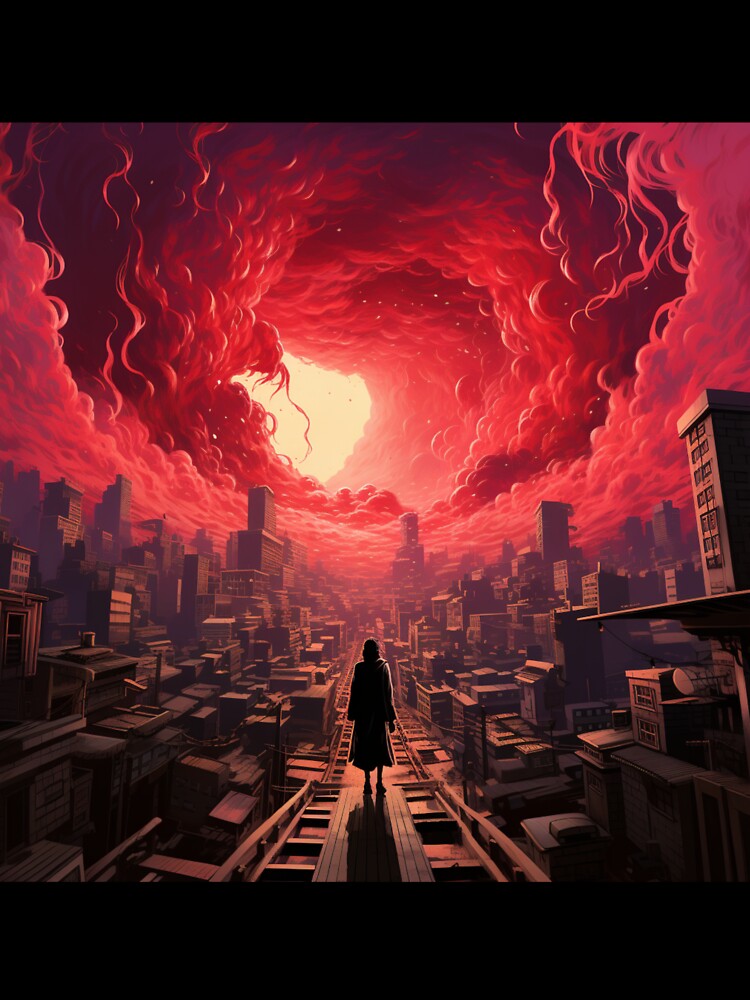 Dystopian Eclipse - Crimson Skyline Art Print by SmartDesignByBB