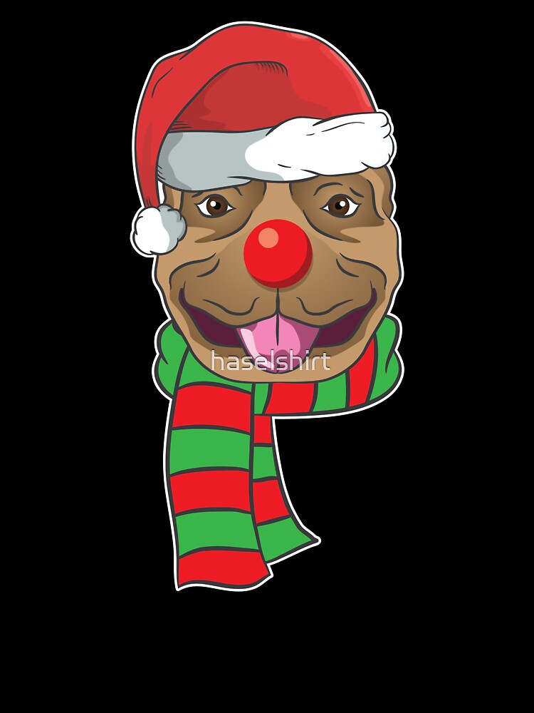 Funny Christmas Dog Xmas Santa  Pit bull Holiday Gift by haselshirt