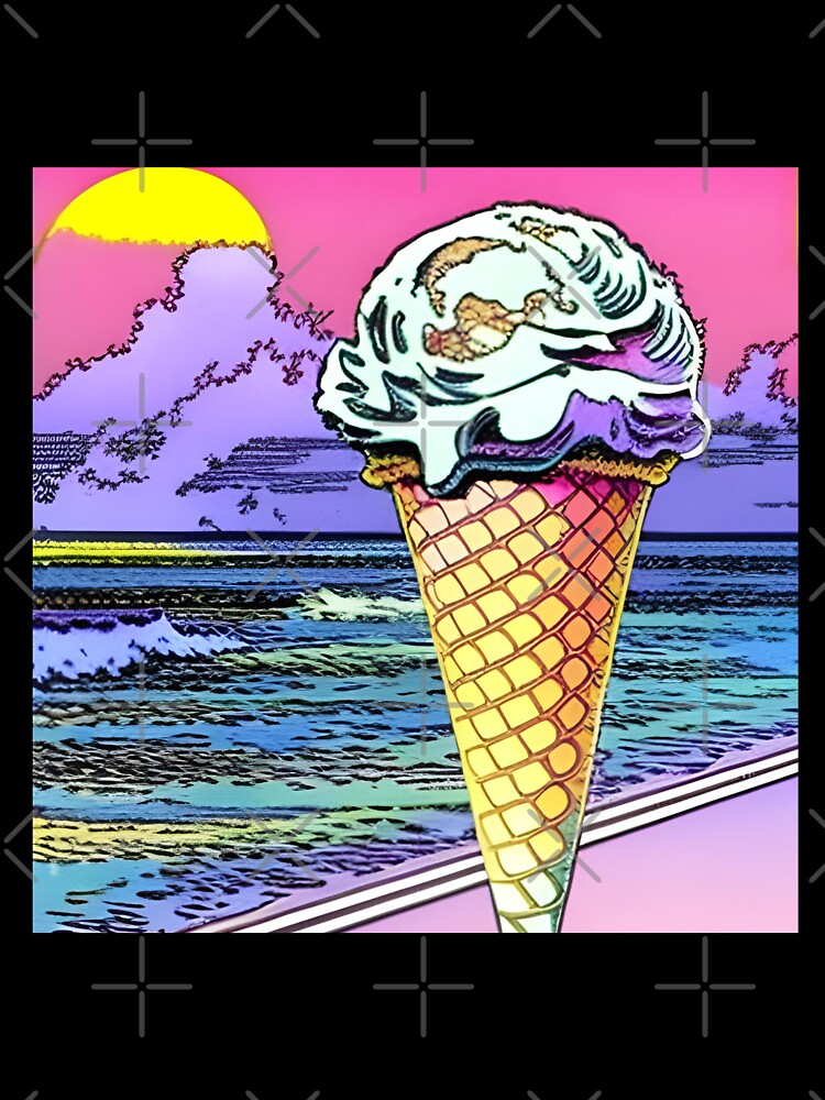 Ice cream cone in retro style art by imagenia