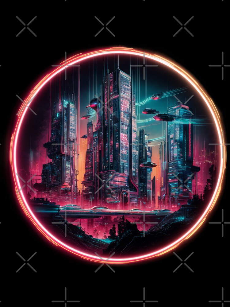 Neon Futuristic Cyberpunk Cityscape by behnay