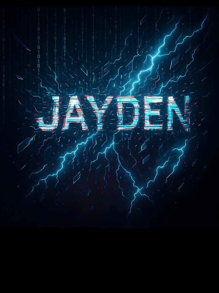 Jayden – Glitch God of the Digital Realm | Cyberpunk Lightning Matrix Design by VoidBloom Studio