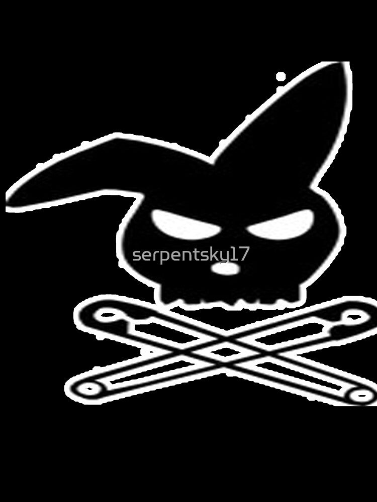 Rabbit and Safety Pin Skull and Crossbones by SerpentSkyArts