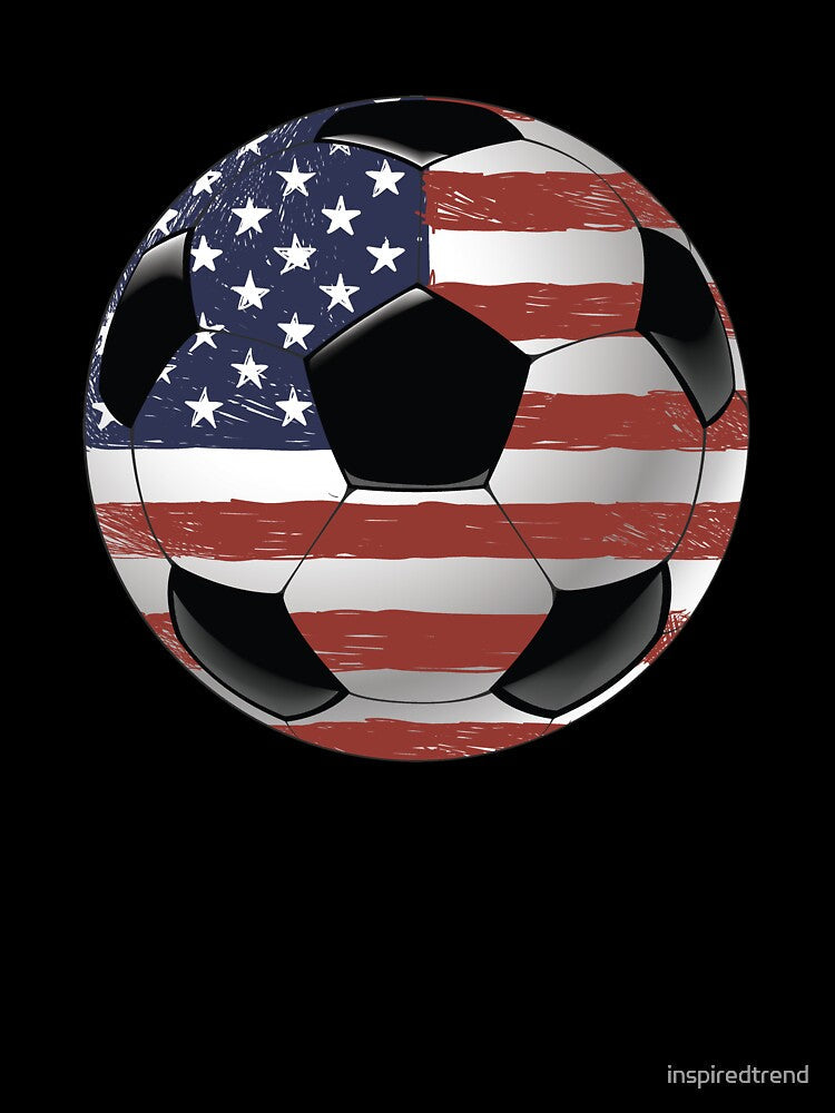 American Flag on Soccer Ball Design | Vintage Soccer Gift by inspiredtrend