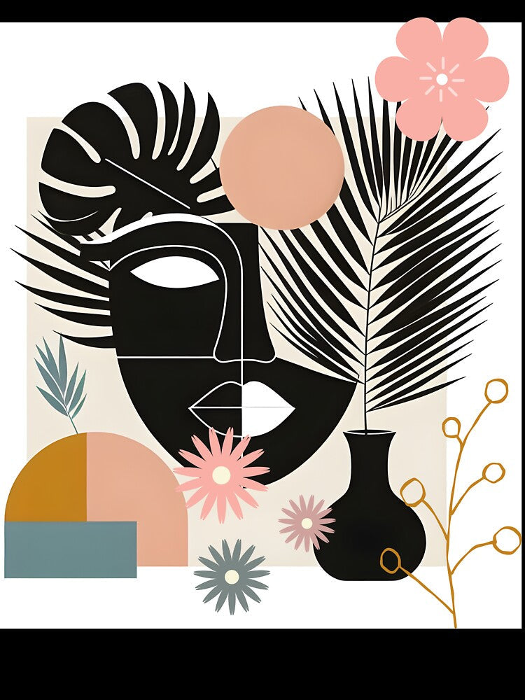 Boho Aesthetic Geometric Flowers by MarcelooArt