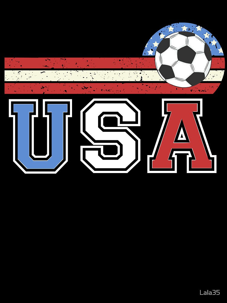 Patriotic Soccer USA Football player fan shirt for men or women by Lala35