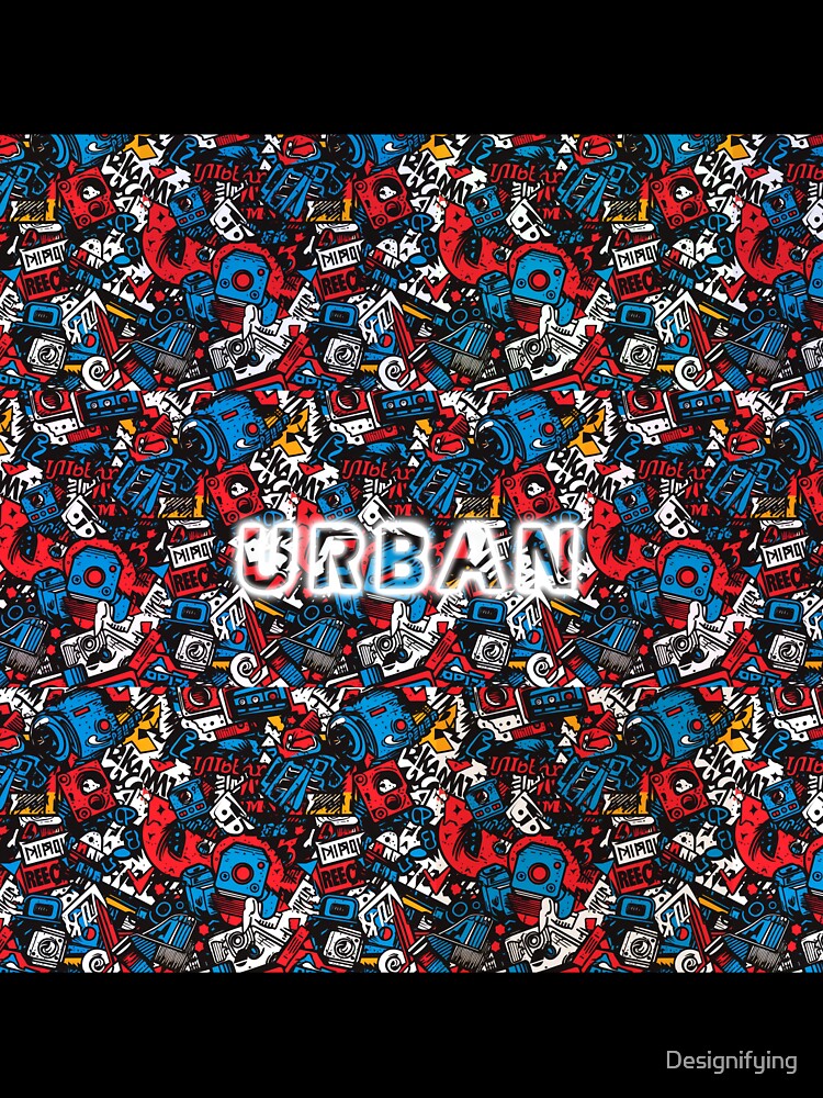 Urban Red & Blue Graffiti by Designifying