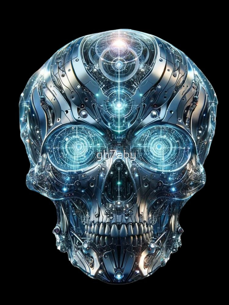 "Fusion of Epochs: The Cyborg Skull" by gh7aby