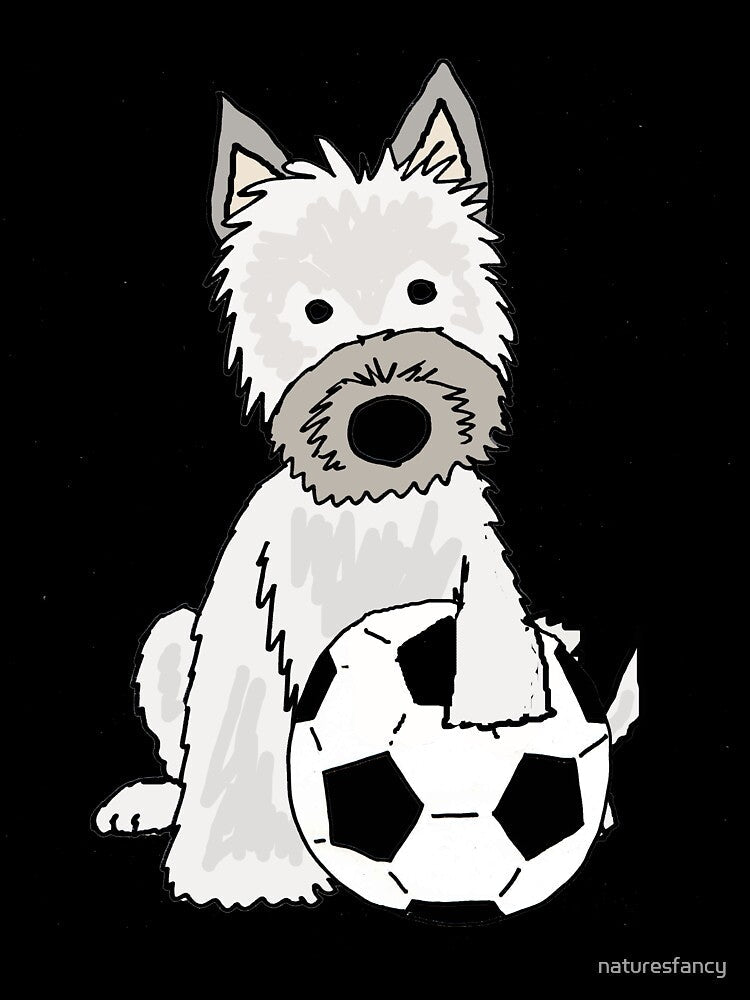 Cool Funky Cairn Terrier Dog Playing Football by Nature's Fancy
