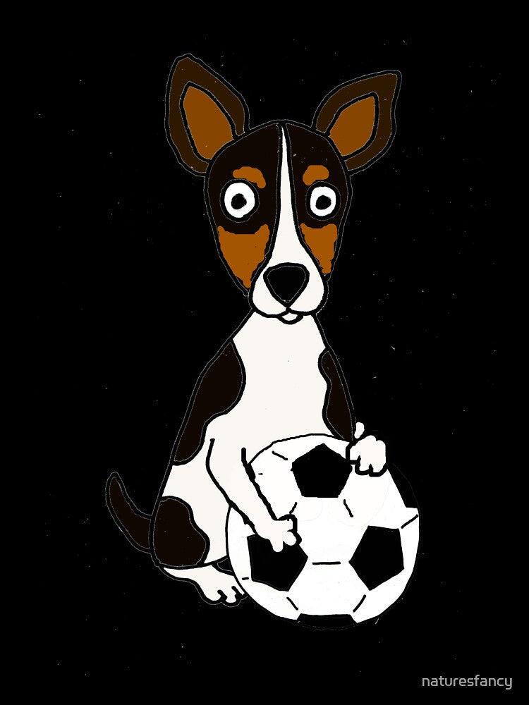 Cute Rat Terrier Dog Playing Soccer or Football by Nature's Fancy